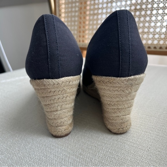 J. Crew Navy Blue Seville Wedge Espadrille Sandals | Size 8.5 - Picture 6 of 12